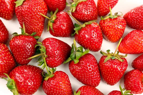 Rote reife Erdbeeren, Nahaufnahme — Stockfoto