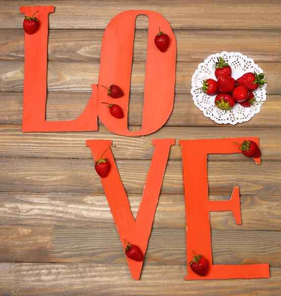 Romantiska Stilleben med jordgubbar — Stockfoto