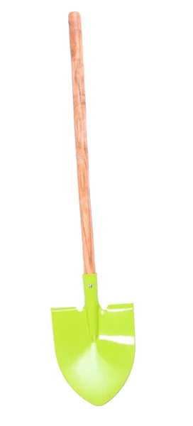 Shovel with wooden handle isolated on white — Stock Photo, Image