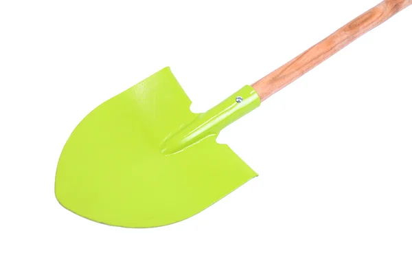 Shovel with wooden handle isolated on white — Stock Photo, Image