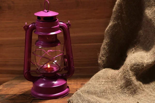 Colorful lantern on wooden background — Stock Photo, Image