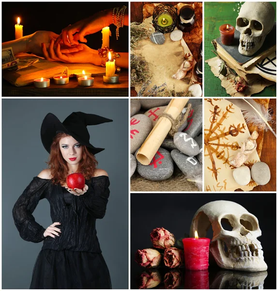 Dark magic and witch collage — Stock Photo, Image