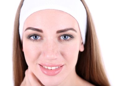 güzel kız beyaz izole portresi