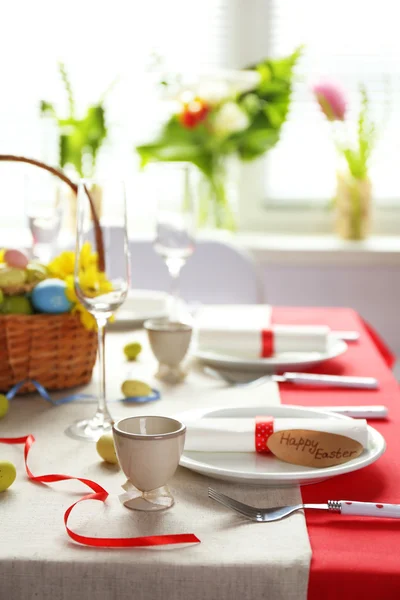 Beau décor de table de Pâques vacances — Photo