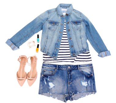 Kadın giyim üzerine beyaz izole