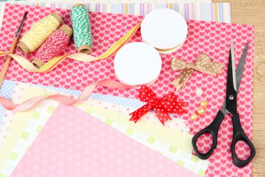 Kağıt Scrapbooking ve araçlar için yakın çekim
