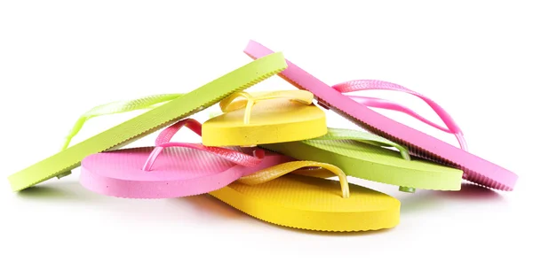 Heldere flip-flops geïsoleerd op wit — Stockfoto