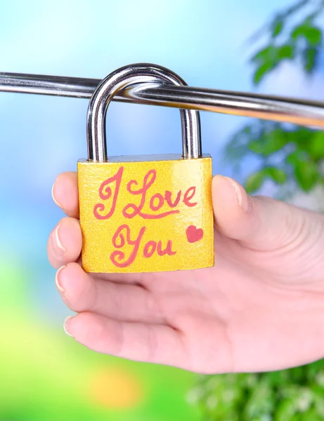 Padlock on bright background — Stock Photo, Image