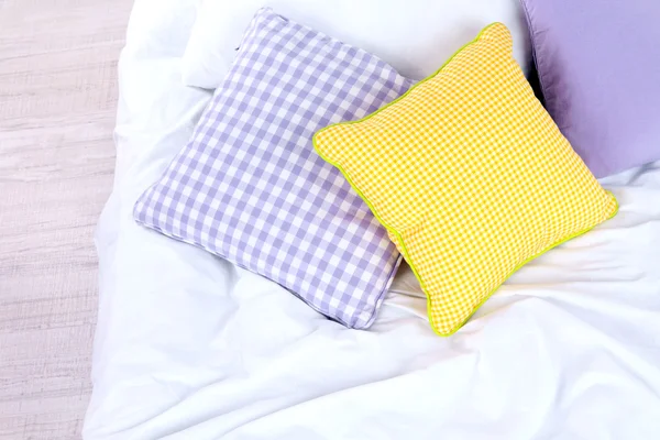 Unmade bed close up — Stock Photo, Image