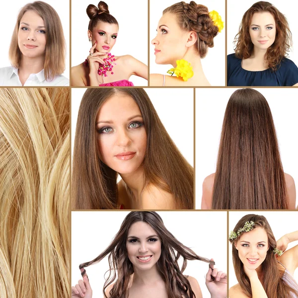 Frisuren-Collage — Stockfoto