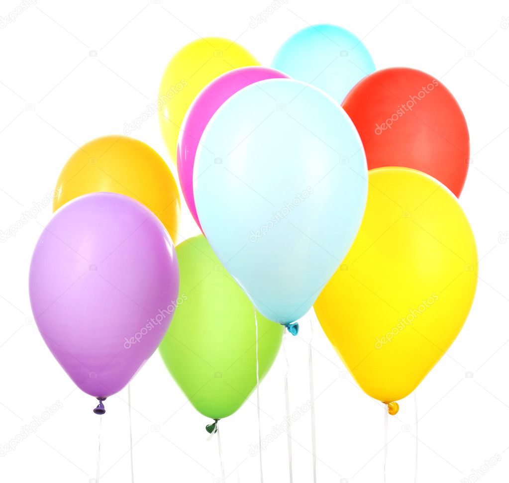 Color balloons isolated on white