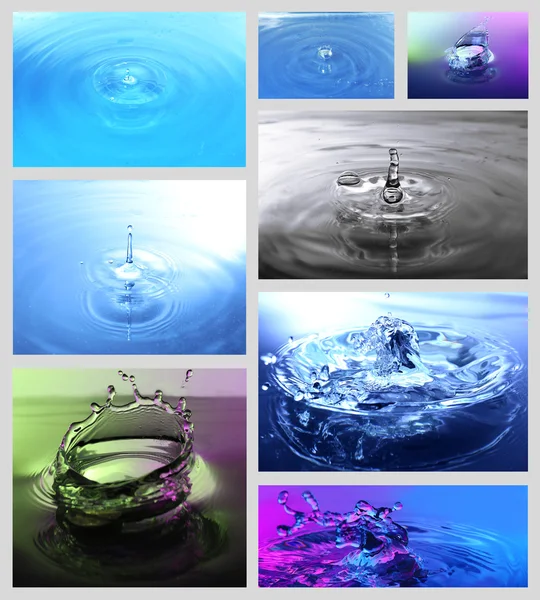 Collage de gotas de agua de primer plano —  Fotos de Stock