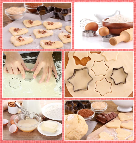 Collage of making cookies — Stock Photo, Image