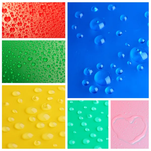 Water drops collage — Stock Photo, Image