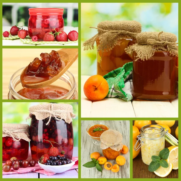Sweet jam collage — Stock Photo, Image
