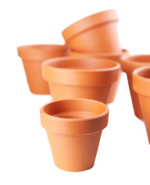 toprak saksı, üzerinde beyaz izole 