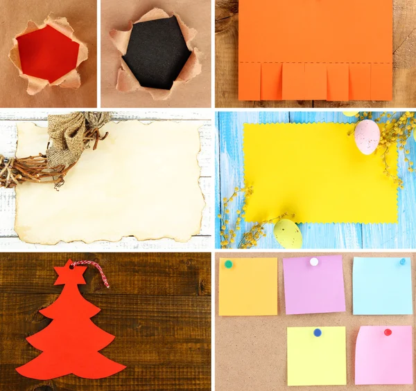 Collage de diferentes tipos de papel —  Fotos de Stock