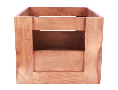 beyaz izole kahverengi sandık