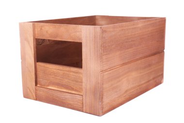 beyaz izole kahverengi sandık