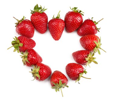 beyaz izole kırmızı olgun çilek