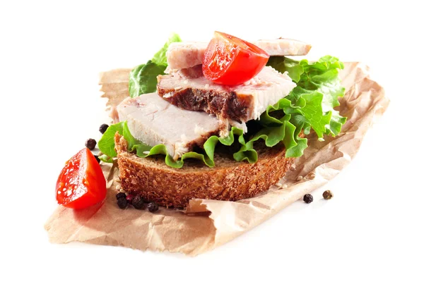 Deilige smørbrød med møter isolert på hvitt – stockfoto