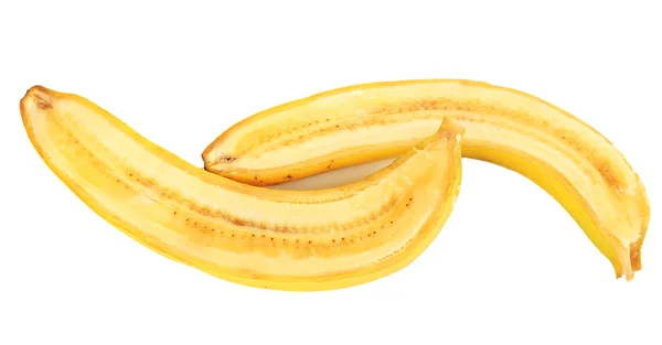 Halbierte reife Banane isoliert auf weißem Hintergrund — Stockfoto