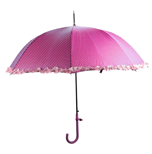 Pink umbrella, isolated on white — Stock Photo, Image