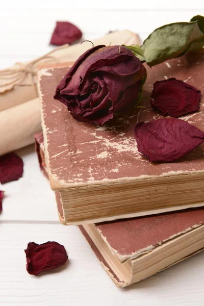 Old books on table close-up — Stock Photo, Image