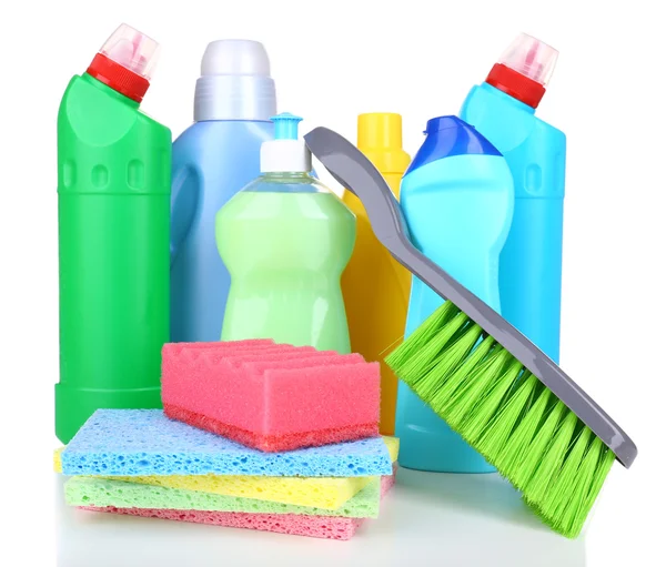 Cleaning products isolated on white — Stock Photo, Image