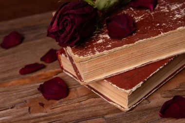 eski kitaplar üzerinde tablo yakın çekim