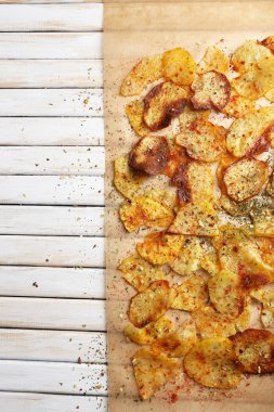 ev yapımı patates cipsi yakın çekim