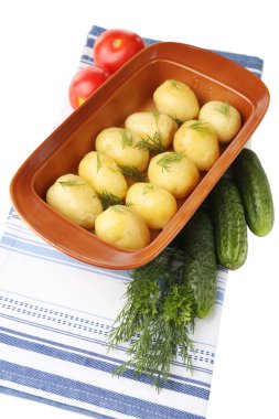 haşlanmış patates, genç yakın çekim 