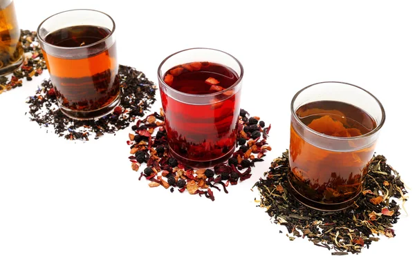 Assortment of tea isolated on white — Stock Photo, Image
