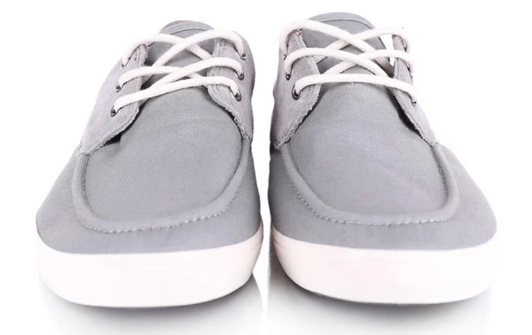 Chaussures homme gris isolé sur blanc — Photo