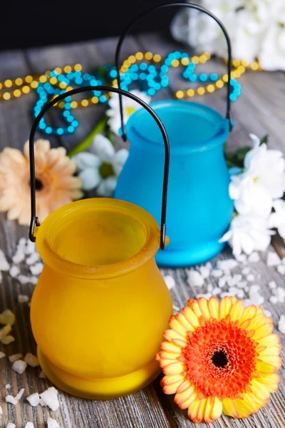 Colorful icon-lamps on table close-up — Stock Photo, Image