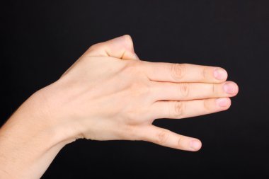 el üstünde siyah izole işareti yapmak