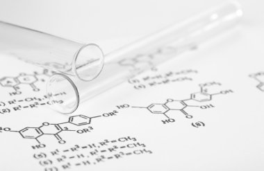 testen van buizen en reactie formule, close-up
