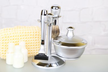 erkek lüks tıraş takımı banyo raf