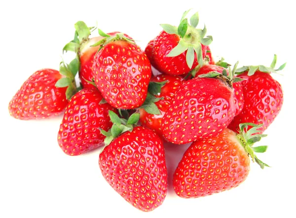 Fresas dulces maduras aisladas en blanco —  Fotos de Stock