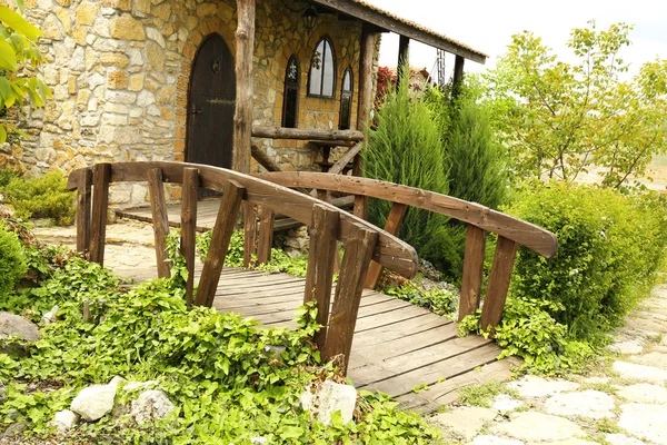 Old retro wooden bridge — Stock Photo, Image