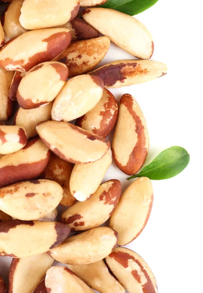 Tasty brasil nuts, isolated on white — Stock Photo, Image