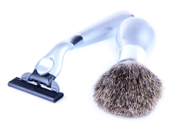 Shaving accessories isolated on white — Stock Photo, Image