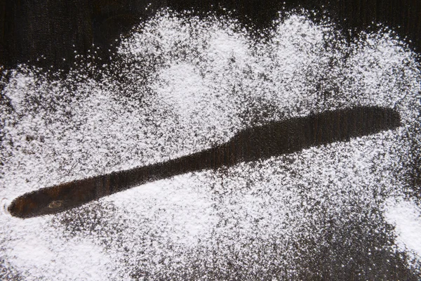 Imprint knife made of flour on table close-up — Stock Photo, Image