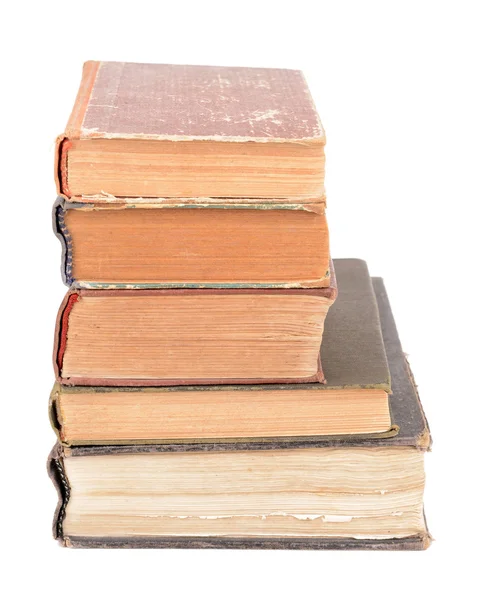 Gamla böcker isolerade på vitt — Stockfoto