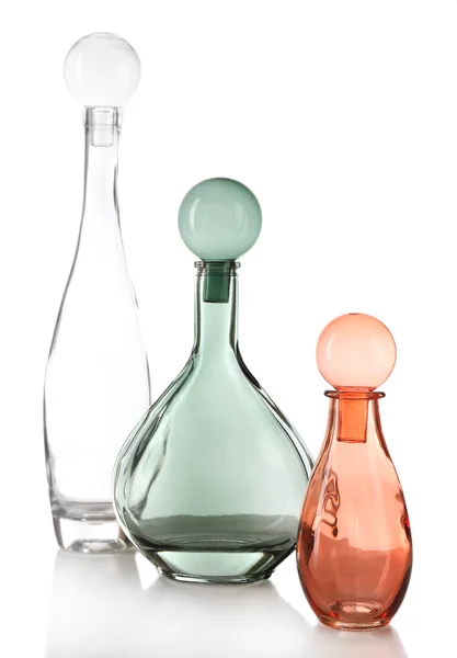 Dekorativa flaskor, isolerad på vit — Stockfoto