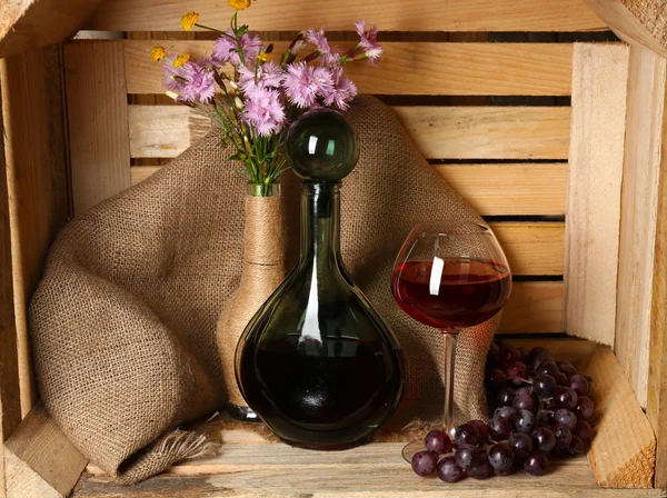 Beautiful still life with bottles of wine — Stock Photo, Image