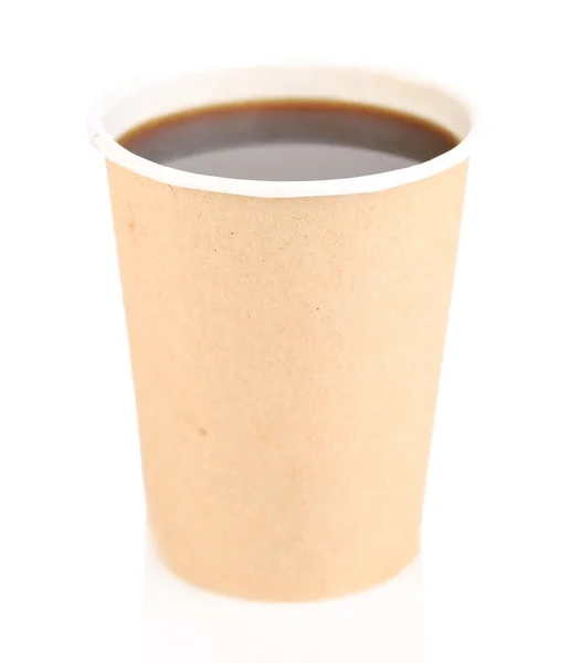 Taza de papel de café, aislado en blanco — Foto de Stock