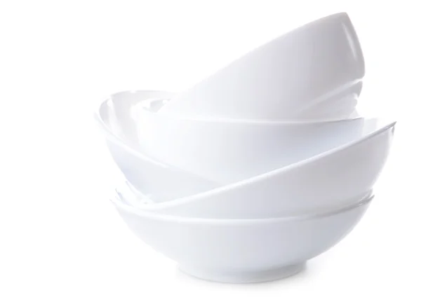 흰색 절연 화이트 접시 세트 — 스톡 사진