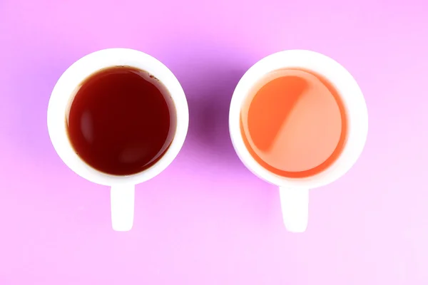 Surtido de té sobre fondo de color — Foto de Stock