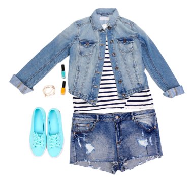 Kadın giyim üzerine beyaz izole